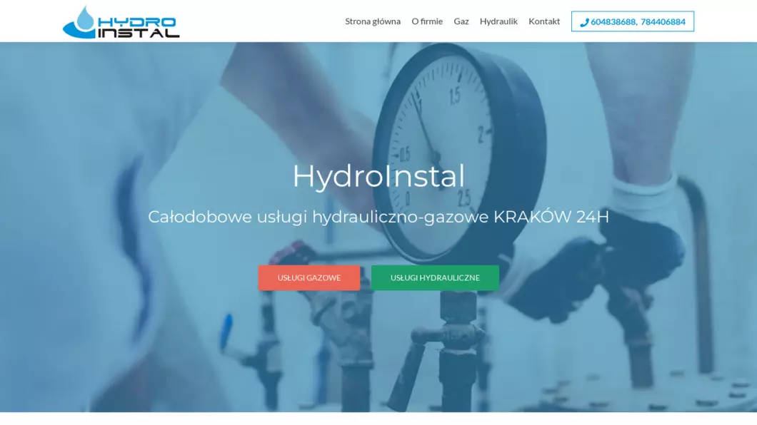 HydroInstal Kraków - Pogotowie gazowe i hydrauliczne - podgląd