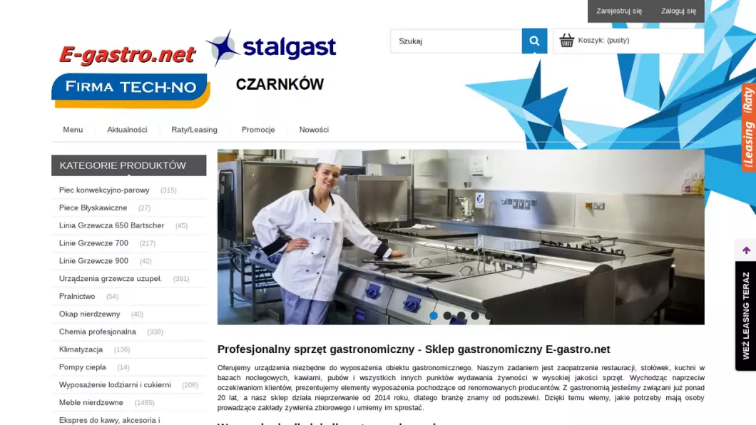 Sklep gastronomiczny E-gastro.net - podgląd